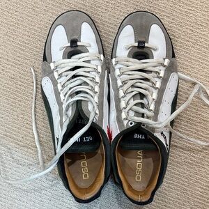 DSQUARED2 Men's White and Gray Sneakers